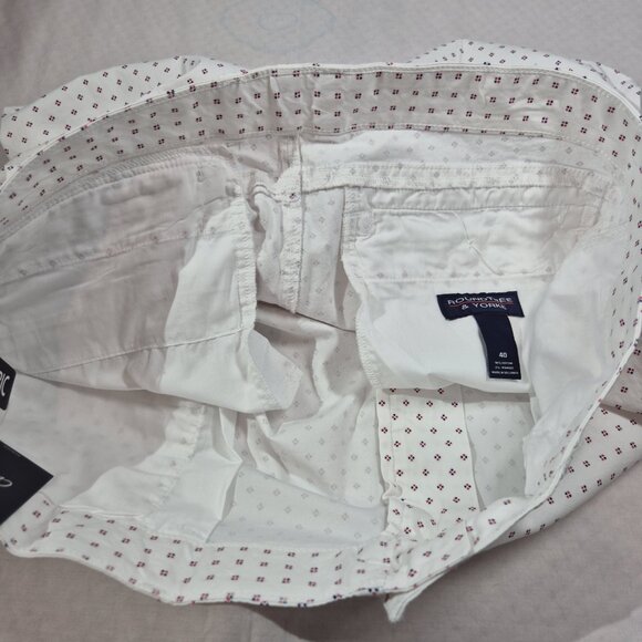 Roundtree & Yorke Men's Shorts Size 40 Casuals White Flat Front Chino (54) - Picture 11 of 13